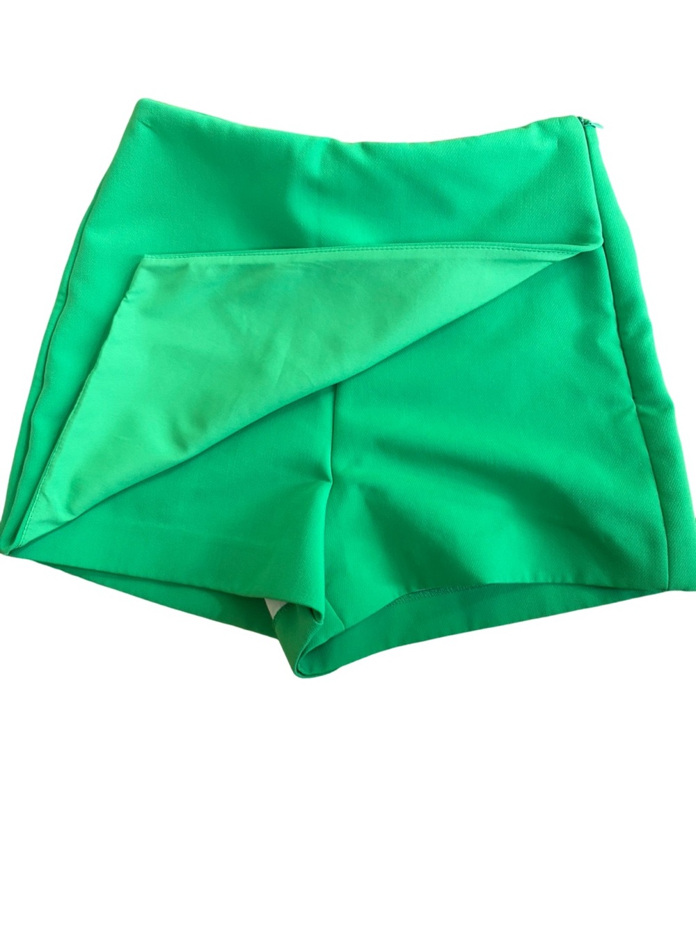 Zara Kelly Green Tailored Skort XS NWOT Mini Shorts Skirt Dressy Chic